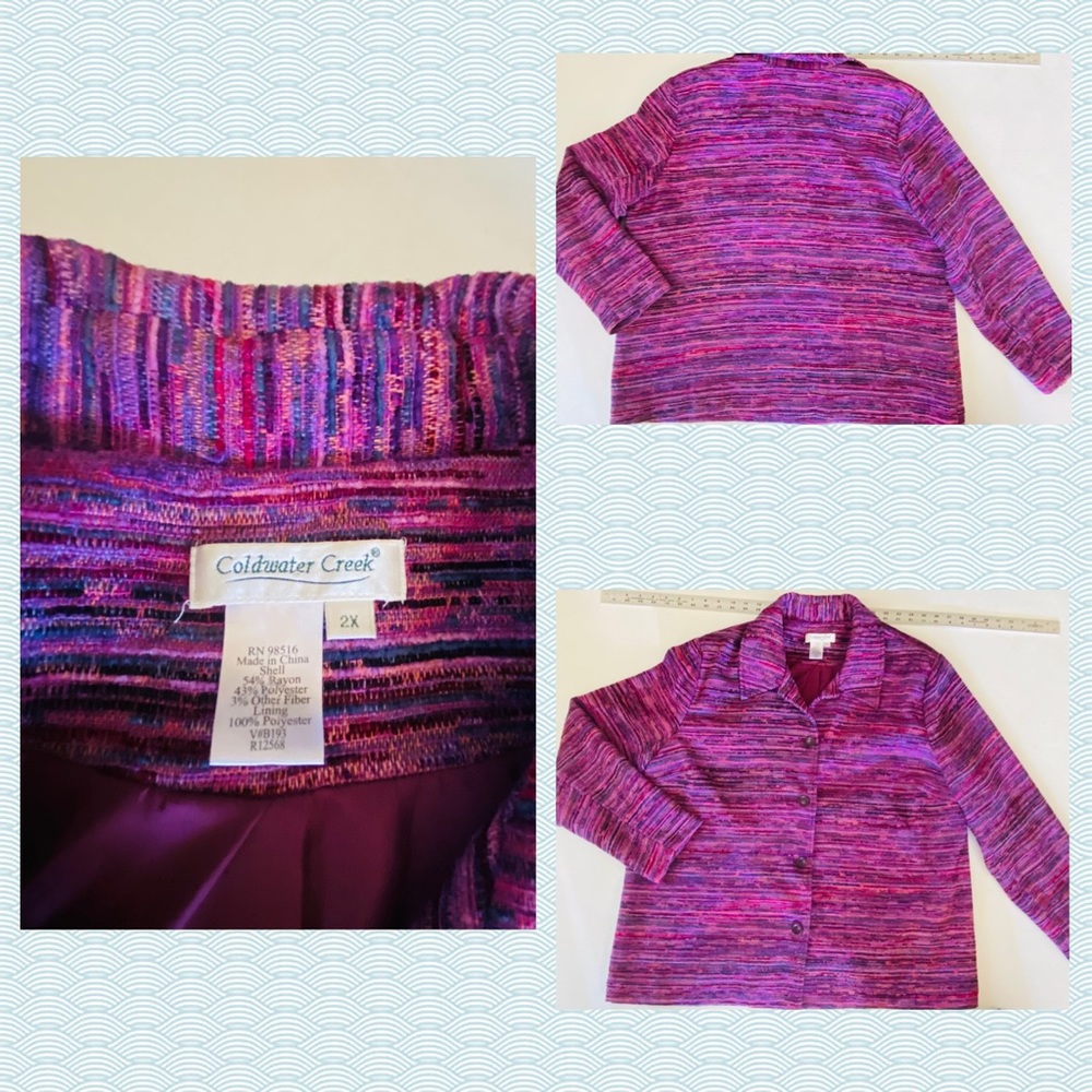 Cold Water Creek Multi-Colored Button Up Sweater